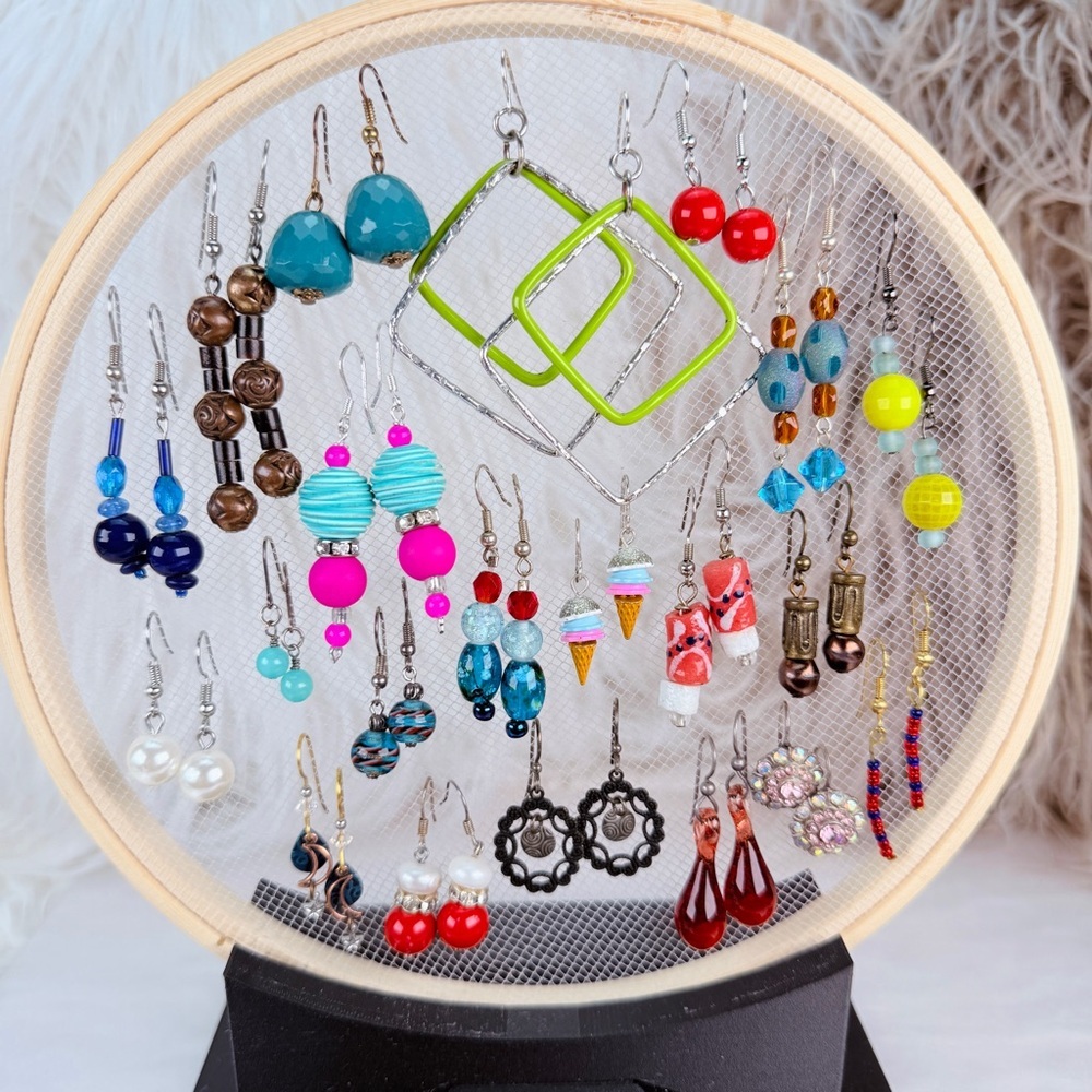 21 pairs of vintage to now pierced earrings • August Lot #3